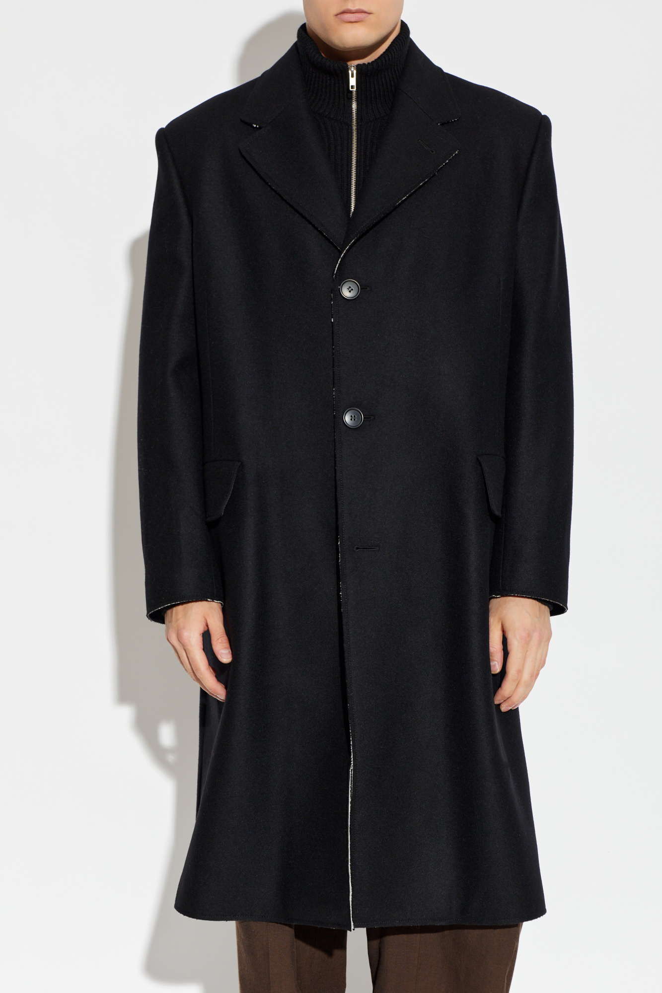 MM6 Maison Margiela Wool coat with raw-edge finish | Men's | Vitkac